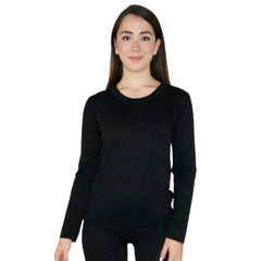 Paquete de dos playeras térmicas cuello redondo para mujer, Calidad PREMIUM-NEGRO-EXTRA G