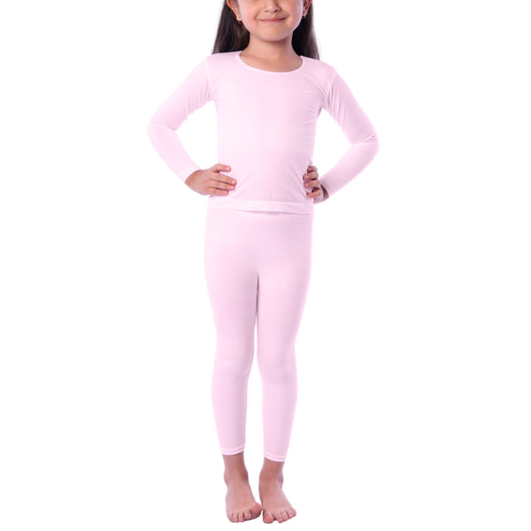 Paquete de playera cuello redondo y legging térmico con raya blanca para niña- 10-12 AÑOS